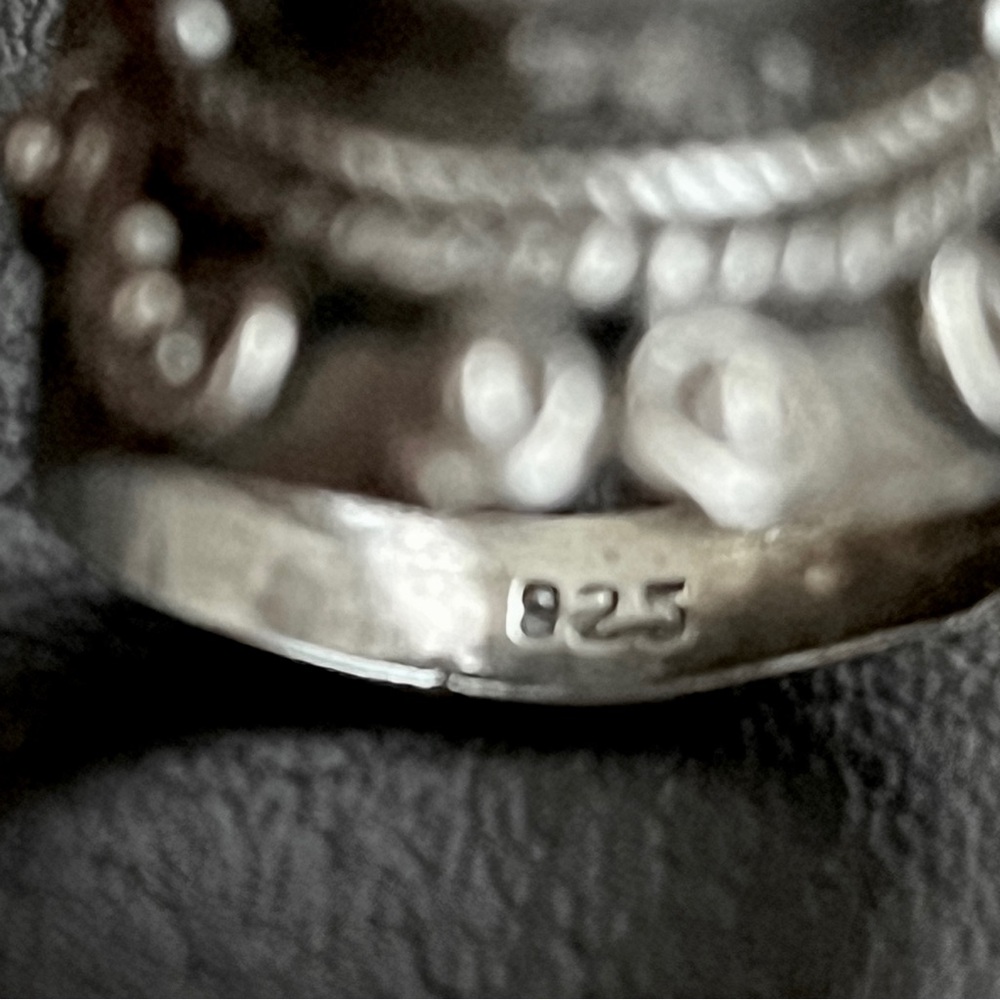 Vintage sterling silver genuine pearl statement ring Size 7.25 - Picture 11 of 12
